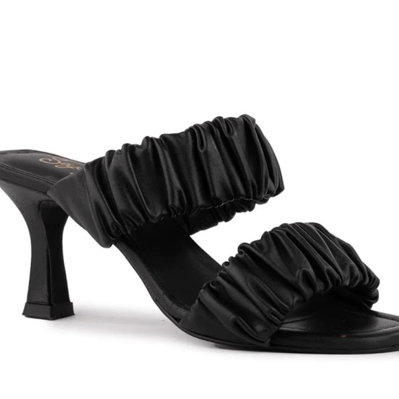 NWT SEYCHELLES “ Leeward “ Leather Square Toe Kitten Heel Mules Heels - Picture 7 of 13